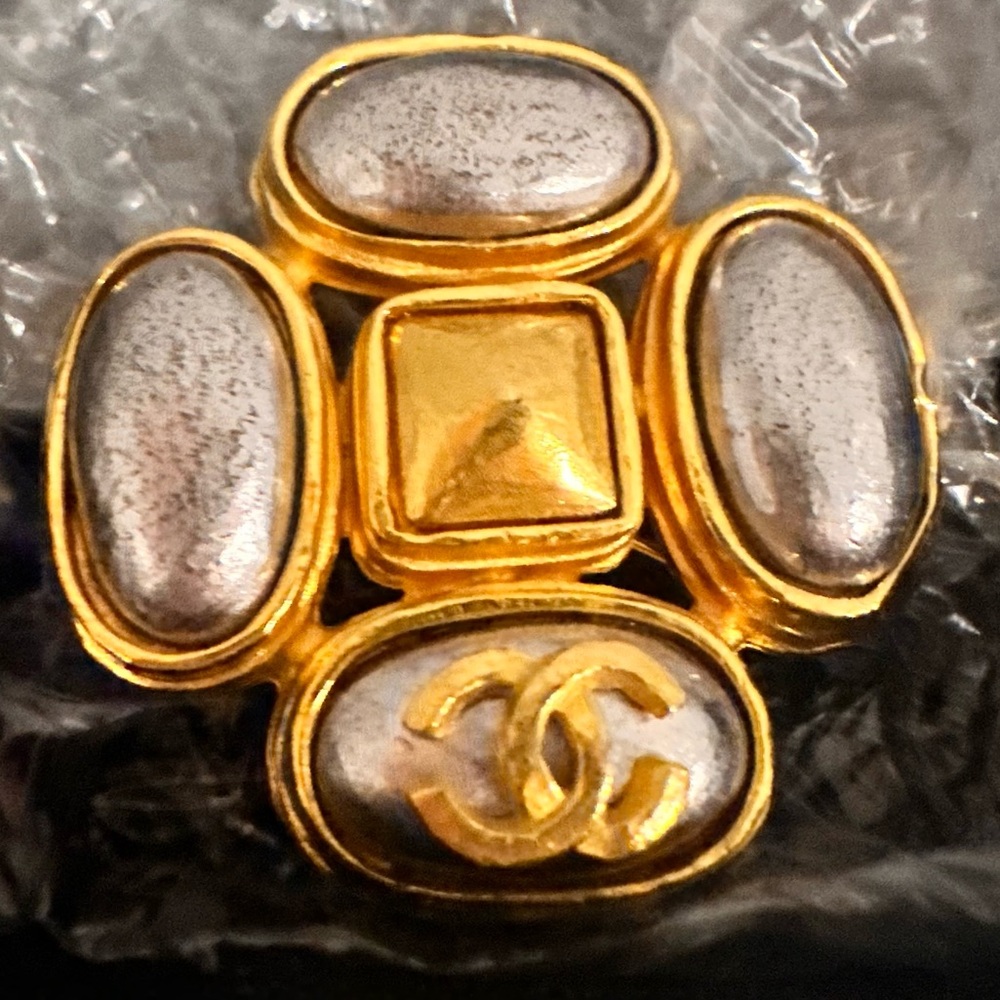 Authentic Chanel Coco Mark Stone brooch